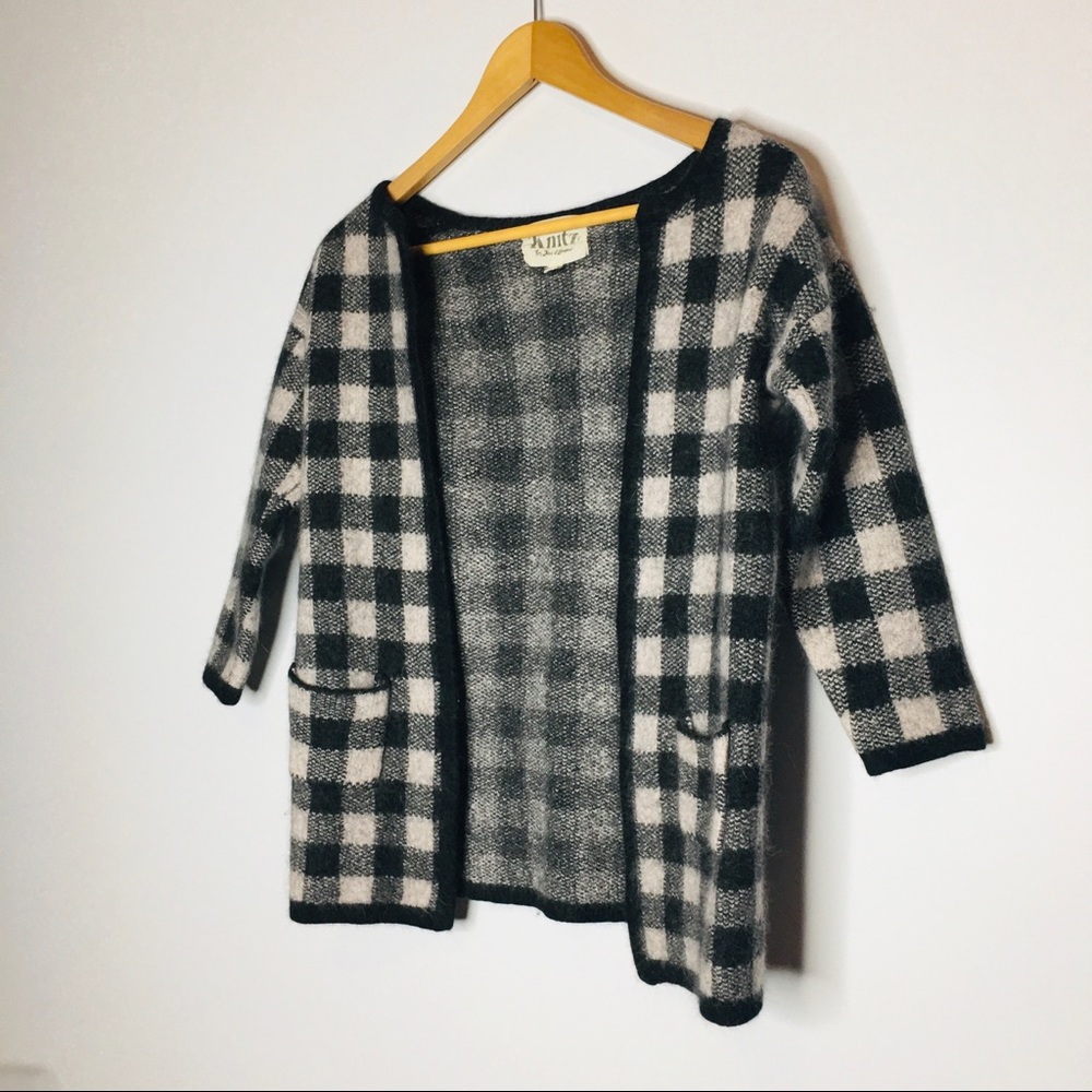For Love & Lemons Knitz Cardigan Checkered Sweater - Picture 8 of 8